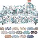 Floral Pattern Stretch Sofa Cover Printed Couch Covers 4 Piece Armchair Slipcover Set with 3 Separate Chair Cushion Cover, Washable Furniture Protector Elastic Living Room Sofa Covers,for Kids Pet (Large)