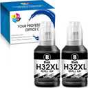 2 x 32XL Black Ink Bottles 2 Black