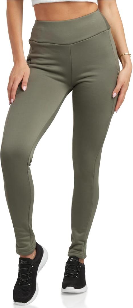 Spyder Womens Leggings - Soft Fleece Leggings with Pockets for Women High Waisted Yoga Pants Workout Gym Activewear (Small, Olive)