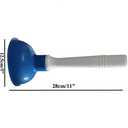 Coralpearl Drain Plunger, Small Hand Force Plumber Helper, Little 4 inch Cup Clog Remover, Tiny Rubber Unclogger in 9" Short Handle for Kitchen Sink, Bathroom Toilet, Shower Bath Tub (Blue)