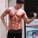 RAISEVERN Unisex Summer T-Shirts Crewneck Cool Short Sleeve Funny Graphic Print Top Casual Tees (Brown, S)