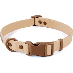 Wolfone Waterproof Dog Collar with Quick Release Buckle Cute Adjustable Collar for Dogs Comfort Sturdy Durable Odor Proof Easy CareCookie Chocolate 37.5-55cm