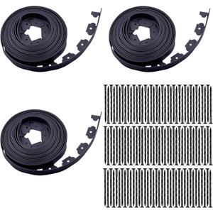 Garden Edging120ft Landscape Edging with 160 Spikes for Lawn 2 Inch Tall (Black, 120FT)