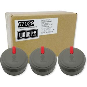 Weber 67029 Set of 3 Main Burner Control knobs Spirit II 310 Series Grills, Model Years 2017 and Newer