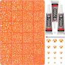 33000Pcs Coral Rhinestones for Bedazzling, Bedazzler Kit with Flatback Craft Rhinestones Bulk and B7000 Glue, 2,3,4,5,6mm Resin Flat Back Crystals for Craftings, Crafts, Clothes, Shoes, Nails