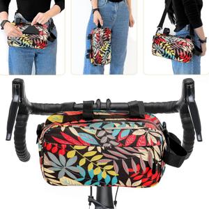 Bike Handlebar Bag, Bike Bag for Bicycles, Waterproof Bike Frame Bag with Shoulder Strap, Scooter Bag, Bike Storage Bag, Shoulder Bag for Mountain Road Bike Accessories (Black)