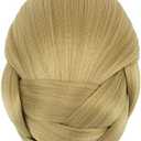 IMISSU Braided Chignon Dancer Hair Cover Donut Hair Pieces Scrunchies Hair Bun Wig Clips Updo Wedding Party for Women (M1 Ash Blonde)