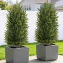 3ft UV-Resistant Artificial Cedar Topiary Tree Faux Cypress Outdoor Fake Pine Plant Shrubs Bushes for Home Garden Porch Entryway, Set of 2