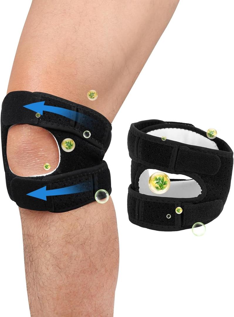 Castor Oil Pack Wrap for Knee Adjustable Knee Wrap for Patellar Tendinitis Relief Knee Pain Relief, Reusable Compression Knee Brace for Women Men Right & Left Knees,Castor Oil Not Included,1 Per Pack