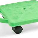 hand2mind Green Indoor Scooter Board with Handles, Sit Down Floor Scooter, Gym Activities for Kids, Indoor Sport Recess Games, Physical Education Equipment, Gross Motor Toys