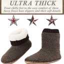 Men's Warm Up House Boots, Thick Fuzzy Sherpa Fleece Winter Moccasin Socks Non-slip Soles, Cozy Soft Comfy Indoor Shoes Rubber Grippers (14-15)