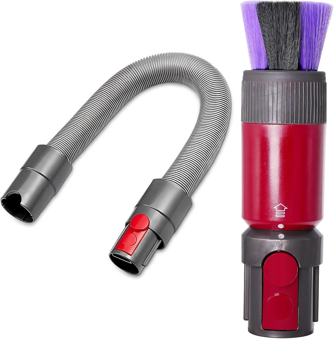 Dusting Brush + Flexible Extension Hose Compatible with Dyson V15 V7 V8 V11 V10 Vacuum Cleaner,Bristle Dust,Scratch-free Dusting Brush,Replacement for Cordless Vacuum Systems Parts accessories