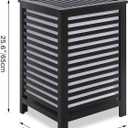 SMIBUY Double Laundry Hamper with Lid, 120L Bamboo Laundry Basket with Removable Liner Bag, 2-Section Clothes Divider Laundry Sorter for Laundry Room, Bathroom, Bedroom (Black)