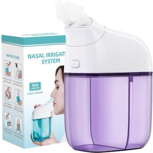 Nasal Irrigation System, Nasal Care, Sinus Rinse Machine, Nasal Rinse Machine, Nasal Cleaner with Auto Waste Collection Function for Sinus, Runny Nose, Nasal Congestion Purple