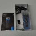Braun Electric Series 3 Razor with Precision Trimmer, Rechargeable, Wet & Dry Foil Shaver for Men, Blue/Black, 4 Piece