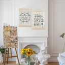 SPBL&L Sweet Home Wall Art, Rustic Retro House Poster Hanger Frame, Country Farm House Hanging Canvas Pictures Prints Wall Decor for Home Bedroom Living Room, 12x16 Inch Set of 2