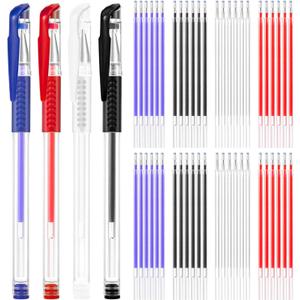 Outus 8 Pieces Heat Erase Pens Fabric Marking Heat Erasable Pens with 56 Pieces Refills for 80s Retro Quilting, Sewing, DIY Dressmaking