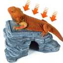 REPTI ZOO Bearded Dragon Basking Platform, 10x6x4.3 inch Reptile Basking Heat Rock, Reptile Climing Hide and Cave for Leopard Gecko Crested Gecko Lizard Snake