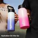 BJPKPK Insulated Water Bottles with Straw Lid, 40oz Stainless Steel Water Bottles with 3 Lids, BPA Free Leakproof Thermo, Tumblers, Cups for Sports, Gym- Midnight
