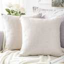 OTOSTAR Linen Super Small Size Throw Pillow Covers Set of 2 Decorative Square Pillowcases Cushion Covers 14x14 Inch for Home Decor Sofa Bedroom Car 35 x 35 CM Beige
