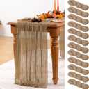 Nude Cheesecloth Table Runner 12 Pack Christmas Table Runners Boho Gauze 120 Inches Coffee Cheese Cloth Table Decor for Xmas Holiday Season Parties Wedding Bridal Baby Shower Tea Party Decor