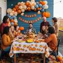 Fall Balloon Arch Kit 135Pcs Dusty Blue Burnt Orange Sand White Balloon Garland with Pumpkin Banner for A Little Pumpkin Is On The Way Baby Shower Autumn Birthday Thanksgiving Party Decoration
