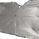 cartrend Car Parasol Sun Shade Interior Front Window Sun Shade Blocks Sun Protection Easy Release Mechanism + Faux Leather Bag 135/120x71cm 