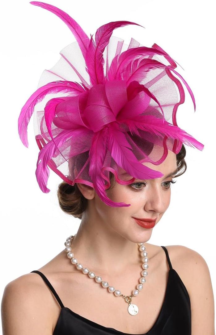 Women Fascinators Hats Flower Fascinators with Headband and Clip Tea Party Headwear for Women and Girls