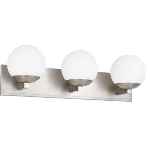 Ntsunxeko Bathroom Vanity Light Fixtures, 3-Light Globe Bathroom Lighting Fixtures Over Mirror, Modern Wall Lights for Living Room, Long Backplate, Standard E26 Base, Brushed Nickel