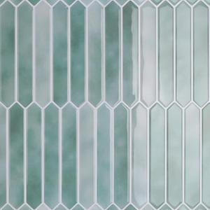 CRE8TIVE 16 Sheets Green Long Hexagon Tile Kitchen Backsplash Tiles Peel and Stick Backsplash for Bathroom Waterproof Self Adhesive Back Splash Stick on Tile for Laundry Room Shower Wall Tiles 12"x12"