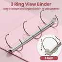 SUNEE 3 Ring Binder 3 Inch 4 Pack, 3" Large Clear View Binders Three Ring PVC-Free (Fit 8.5x11 Inches) for School or Office Supplies, Assorted Pastel