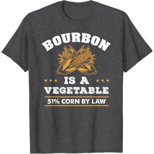 Bourbon is a Vegetable - Whiskey - Funny Bourbon Drinking T-Shirt, Gray XL