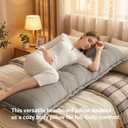 Daneey Large Headboard Pillow Queen Soft Daybed Pillows Bolster for Bed Back Pillow for Sitting in Bed Long Pillow for Bed Reading Pillow Adult Couch Sofa Backrest, Removable Cover