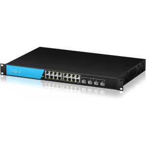 16 Port 2.5G Network Ethernet Switch, 16 x 2.5Gb RJ45 Ports, 4 x 10G SFP Slots, 240Gbps Switching Capacity, Desktop or Rack Mount/Metal Case/Fan Cooling/Plug and Play Unmanaged