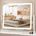 Vanity Mirror with Lights, 22"17" LED Makeup Mirror | Smart Touch Control, Dimmable 3-Color Modes, Memory Function, 10X Magnifying Mirror, for Desk, Bedroom, Dressing