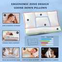 Goose Down Pillows for Sleeping Cervical Neck Pain Relief Soft Cotton Cover Ergonomic Multifunctional Partition Side Back Stomach Sleepers Thin Flat Bed Pillow (1, 16.5x26 Inch)