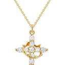 Mothers Day Gifts for Mom Upgraded Crown Cross Necklace for Women 14K Gold Plated Crown Cross Pendant Necklace Simple Diamond Gold Necklaces Faith Cross Jewelry First Communion Necklace