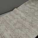 8x10 Washable Beige Area Rug Vintage Living Room Bedroom Carpet Non-Slip Soft Low Pile Distressed Indoor Large Throw Rug for Dining Room Office