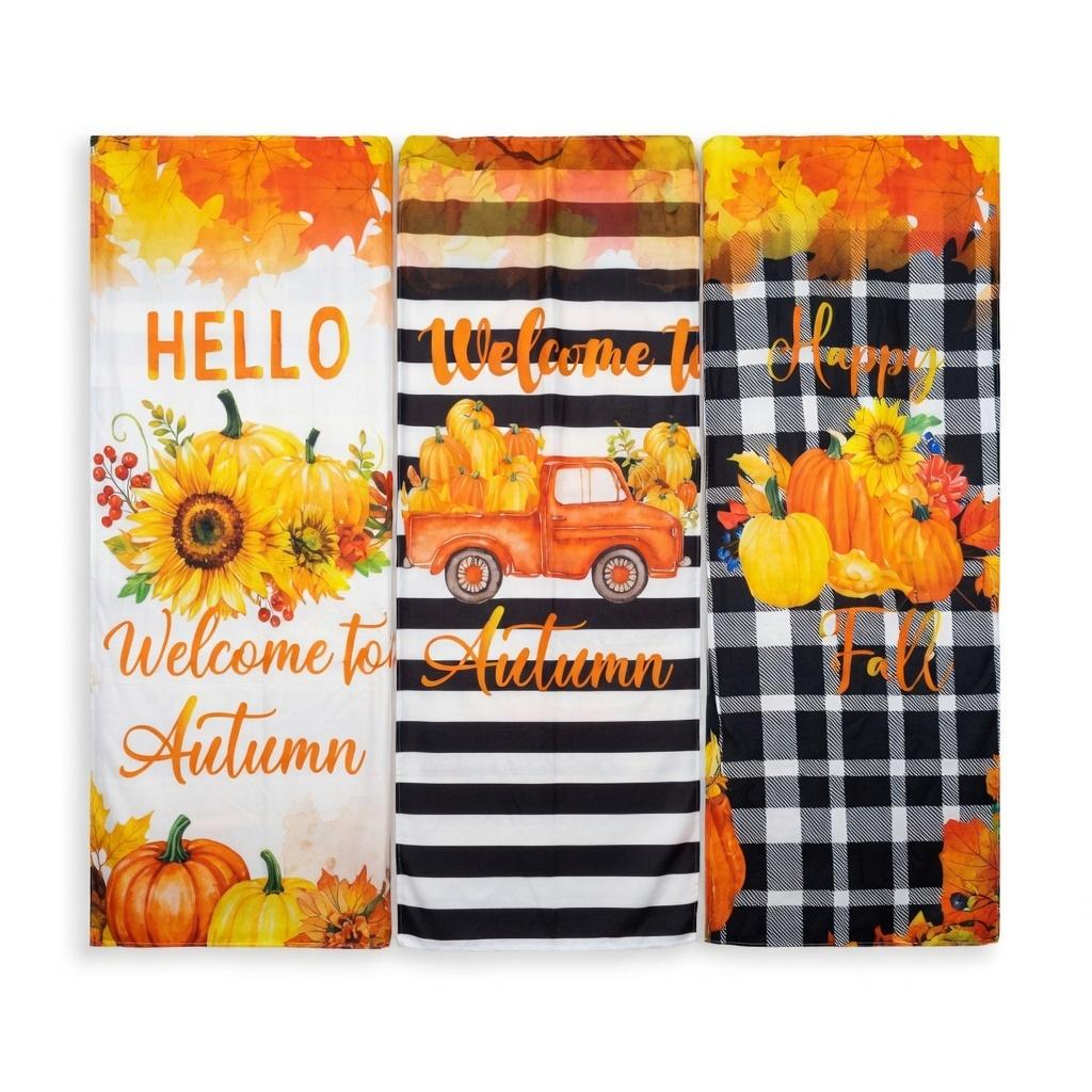 Fall Chair Covers Set of Thanksgiving Dining Protector Stretch Removable Washable Autumn Pumpkin Sunflower Maple Leaves Slipcovers for Dining Hotel Party Wedding, 6 Pieces