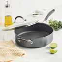 Circulon A1 Series with ScratchDefense Nonstick Induction Cookware, Large Saute Pan with Lid, Nonstick Pan, 5-Quart, Graphite