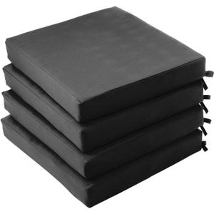 coolboss Outdoor Chair Cushions Set of 4, Outdoor Cushions for Patio Furniture, Water Resistant Chair Cushions for Outdoor Furniture Square Corner Patio Cushions with Non-Slip Ties, 18.5"x16"x3, Grey