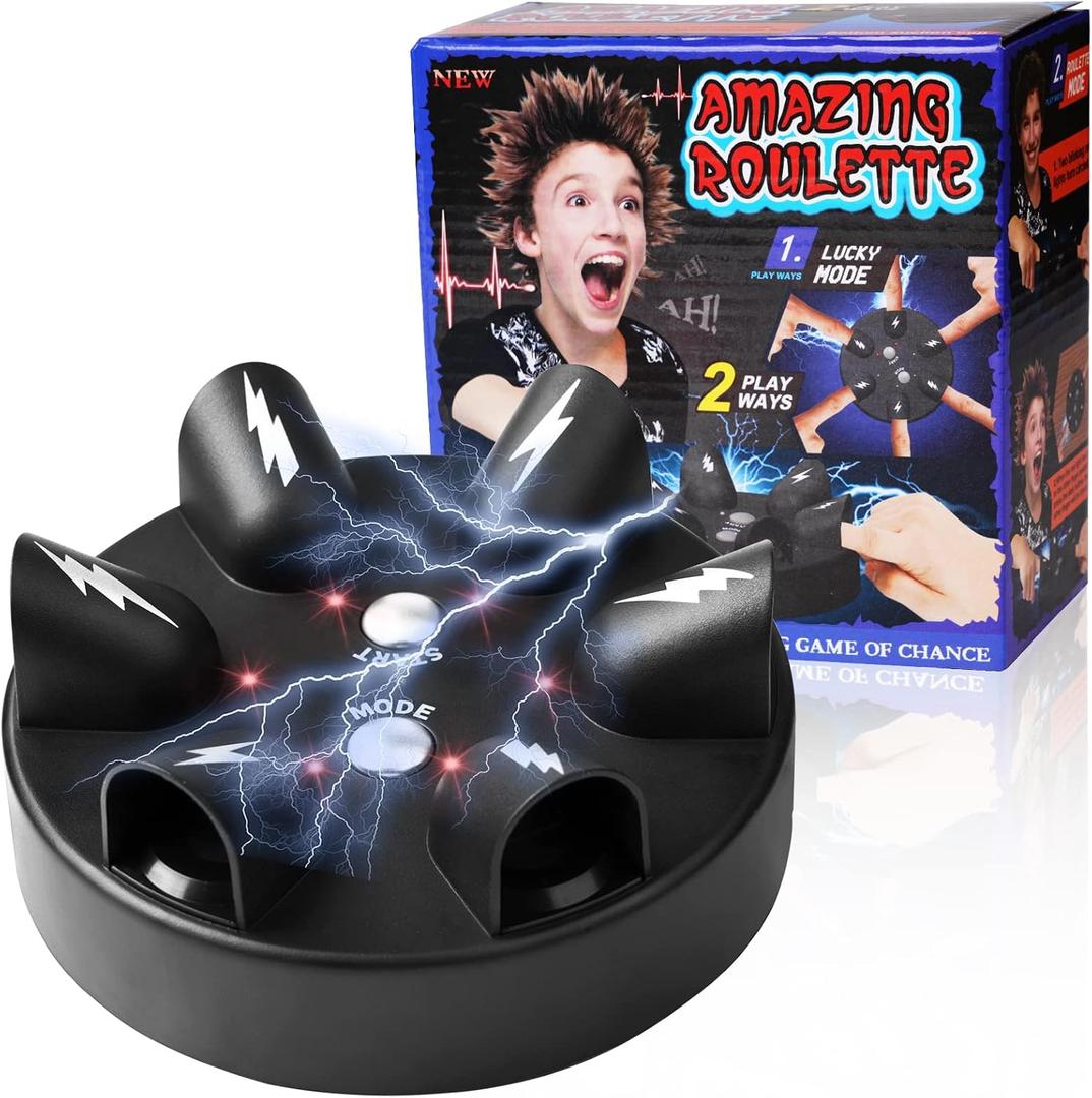Electric Shock Roulette Game, Electric Shock Novelty Game, Fun Polygraph, Tricky Electric Shock Roulette Shooting Desktop Decompression Creative Truth or Dare, Fit for Home Bar Party Toys