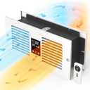 Room to Room Fan with Remote Control, 300CFM Through Wall Vent Fan with Temperature Control, 5-Speed Circulating Ventilation, for Kitchen, Laundry, Hardwired, RTR300-CV