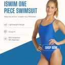 iSwim Thin Strap One Piece Swimsuit, Womens' & Girl's Competitive Swimwear, Training Fit, Quick Dry, UPF 50+