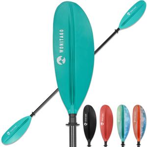 Kayak Paddle Adjustable, Lightweight Carbon Fiber Kayaking Oar Reinforced PP Blade, for Kayaking and Boating, 3 Piece