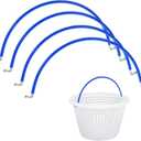 4Pcs Pool Skimmer Basket Handle Replacement Stainless Steel Handles Pool Filter Basket Handle Universal Swimming Pool Skimmer Basket Handle for Inground&Above Ground Automatic Pool Skimmers,Blue