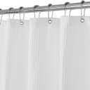 Barossa Design Waffle Weave White Shower Curtain Hotel Luxury Quality, Fabric Shower Curtains for Bathroom, Pique Pattern Cloth, Water Repellent and Machine Washable, Standard Size 71" x 72"