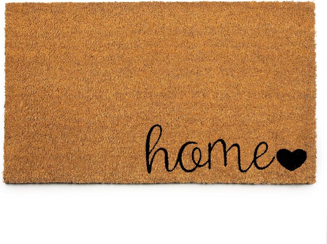PLUS Haven Coconut Coir Home Entrance Door Mat  17.5" x 30" | Home Sweet Home Heavy-Duty Doormat for Indoor & Outdoor Use | Durable & Eco-Friendly