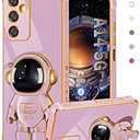 Coralogo for Galaxy A14 5G Phone Case Astronaut Cute for Women Girls Girly Unique Purple Cases with Astronaut Hidden Stand Kickstand 6D Design Cover for Samsung Galaxy A14 5G 2023 6.6 inch