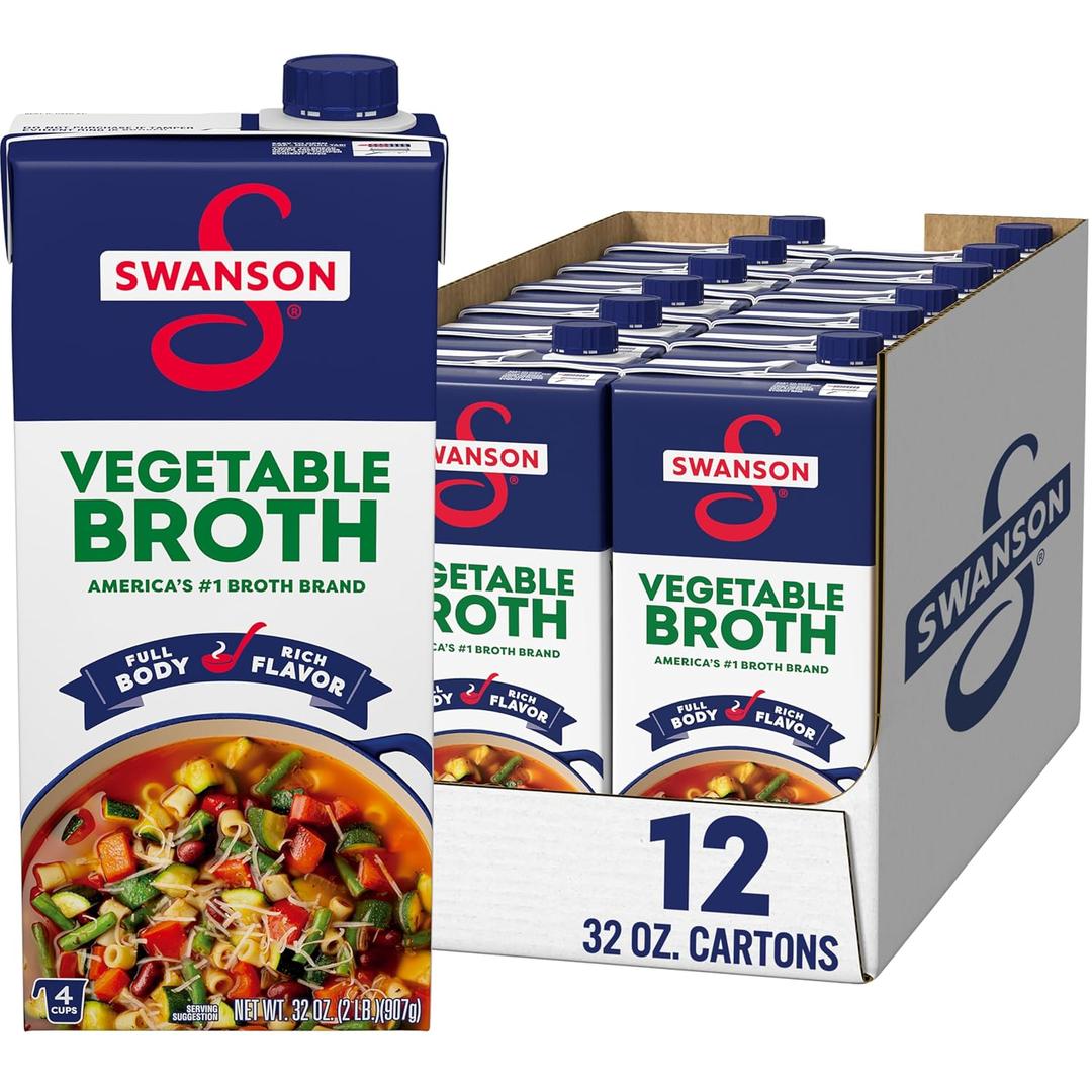 Swanson Vegetable Broth, 32 oz Carton (12 Pack) (BB: December 17, 2025)